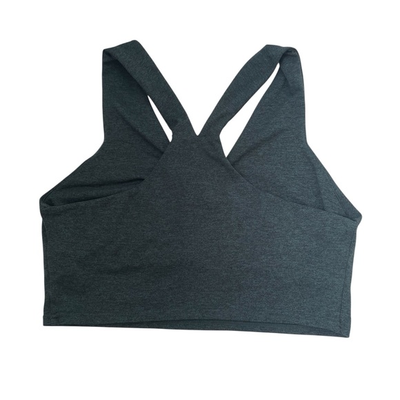 Quince Ultra Soft V Neck Cropped Tank Size Heather Green Work Out Athletic - Picture 5 of 9